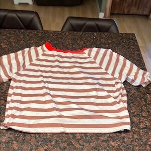 Striped Red and White Top